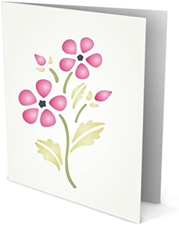Шаблони с цветя от комплект, 4,5 x 4,5 инча - Класически шаблони с цветен дизайн за изготвяне на шаблон