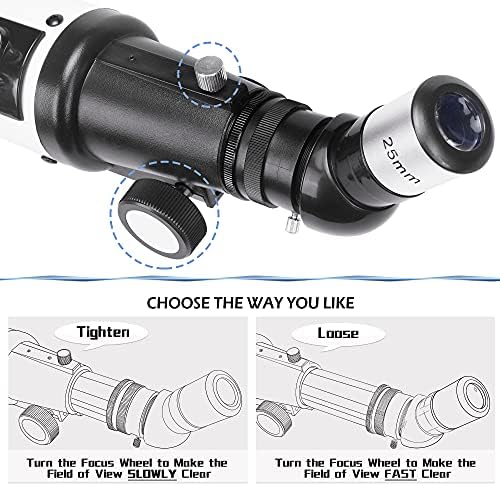 Телескоп Hawkko, Астрономически Телескопи за възрастни, 70 mm, Апертура 700 мм, 210-кратно увеличение, Телескоп за начинаещи с Finderscope