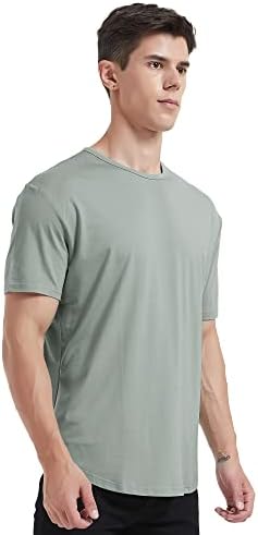 Мъжки Ултра Мека Бамбук тениска netdraw с Извито Подолом, Лека Охлаждаща Ежедневни Базова Тениска с Дълъг / Къс ръкав