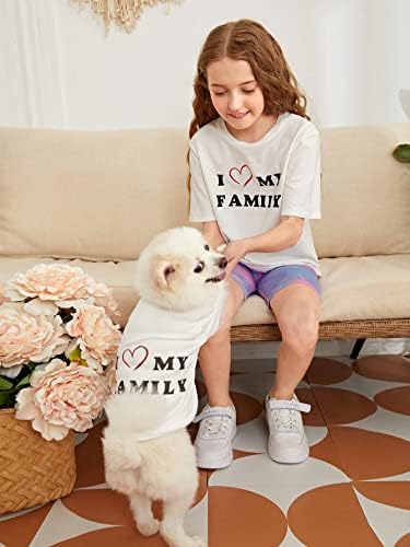 QWINEE Тениска за Кучета с Графичен Слоган, Тениска за Кучета, Меки Еластични Тениски За Кученца, Дрехи за Котки и за Малки, Средни и Големи Кучета, Коте, Бяло 3XL