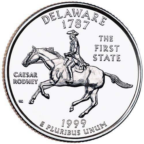 1999 D BU Deleware State Quarter Choice Необращенный монетен двор на САЩ