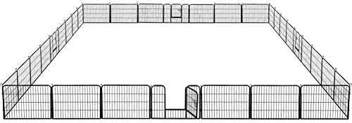 Yaheetech Сгъваема Дръжка За домашни любимци, 24 H Метален Сгъваем Кошарката За Кучета Кученце Котка Упражнение Ограда Бариера Развъдник 16 Панели /32 Панел 32 Панела