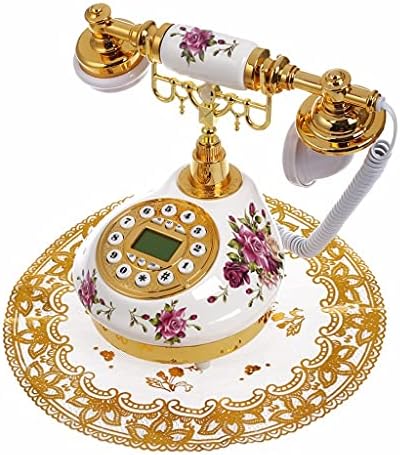SDFGH Антикварен Стационарен Телефон с Номер на поканата Дата, Часовник, Регулиране на Разговора, Без Батерия, Класически Телефон