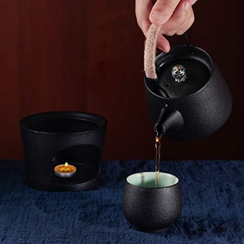 Пътен Керамичен Чайник с Подогревателем за печки Подарък Чаен Комплект 1 Maker 4 Мини-Чаша Китайски Чайник Кунг-фу Порцеланови Чаши