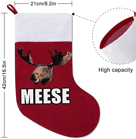 Moose Meese Коледен Отглеждане Окачени Чорапи С Принтом Коледно Дърво Украса За Камината