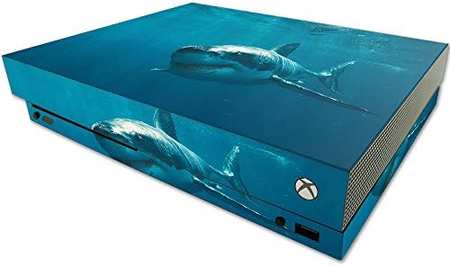 Кожата MightySkins е Съвместим само с конзола на Microsoft One X - Shark | Защитно, здрава и уникална vinyl стикер-опаковка | Лесно