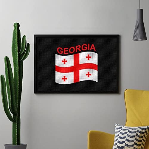 Флаг на Грузия Диамантена Живопис Комплекти 5D направи си САМ Пълна Тренировка Планински Кристал Изкуство Стенен Декор за Възрастни