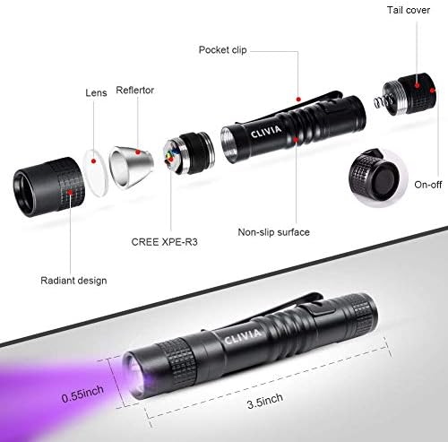 Супер Малък UV Мини led фенерче с дължина на вълната 395 нМ, Ултравиолетова Ръчно фенерче-писалка, Тактически Джобен фенер с висока