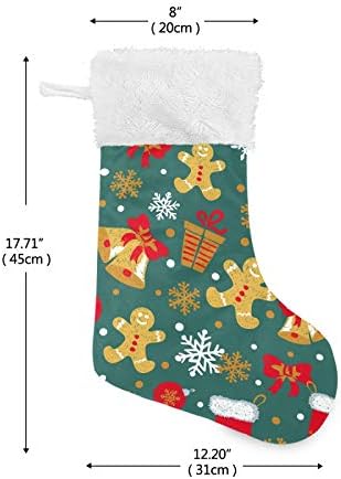 Коледни Чорапи ALAZA, Коледа и Нова година Свирки, Натруфен Класически Персонализирани Големи Чулочные Украса за семейни тържества,