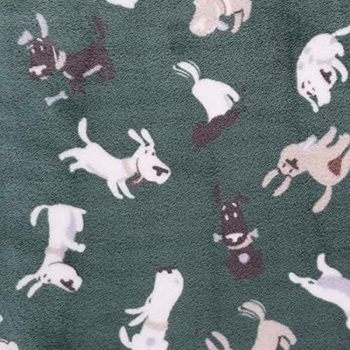 Mook Fabrics Руното Фланела 2-Странен KC 4013 За Кучета, Зелен / Сив, Болт на 12 Ярда
