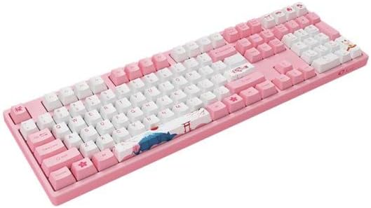 Жичен ръчна детска клавиатура Akko World Tour Tokyo R1 розов цвят със 108 бутони, програмирана с изработени по индивидуална поръчка