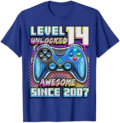 Отключени 14-то ниво Зашеметяващ Видеоигри 2007 Г., Тениска за Момче на 14-ти Рожден Ден