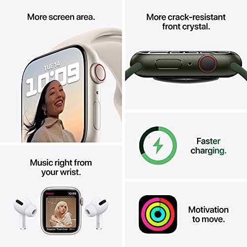 Apple Watch Series 7 с GPS + клетъчна връзка, на корпуса 41 мм от графитовой неръждаема стомана с графитовой милански линия AppleCare
