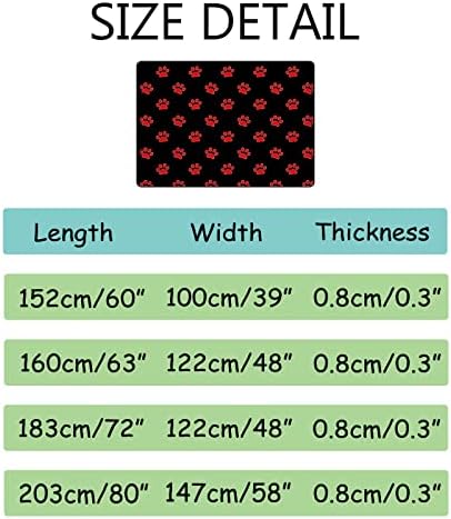 Мек Килим TsingZa, Подложки с Голяма площ, Щенячьи Следи, Червен, Черен, Удобен Килим за Помещения, Детски Игри Мат Хол, Спалня,