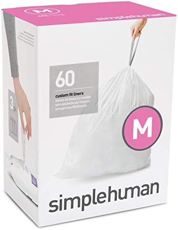 втулки simplehuman Code M Custom Fit, Високата Кухненски Сверхпрочный Торба за боклук, 45 л / 12 Литра, 3 опаковки за зареждане