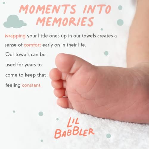 Бебешка кърпа Lil Babbler с качулка и две Гъби - Голямо Бебешка хавлиена кърпа с качулка за новородени, бебета и малки деца малки