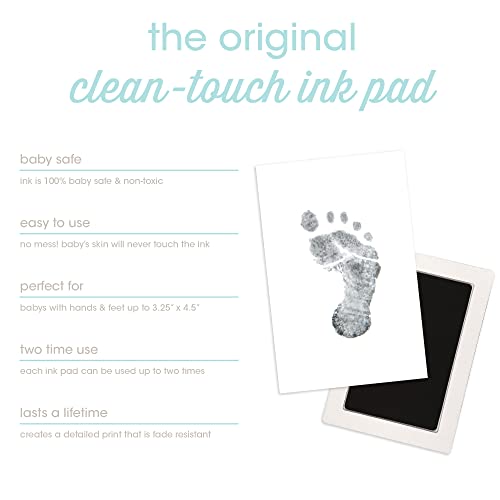 Детски Тъмен мат Pearhead Clean-Touch, Черно Мастило, Без Елементарно, Безопасно За бебето Тъмен мат, Отпечатък на детска ръце и
