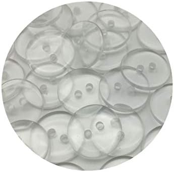 Qaxlry Прозрачни Кръгли Орнаменти копчета от смола за шиене на ризи в опаковка от 100 броя (15 мм)