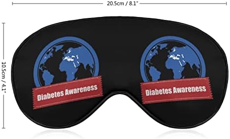 Информираност за Диабет Маска За Сън Мека Превръзка На Очите Портативна Маска за Очи с Регулируема Каишка за Мъже Жени
