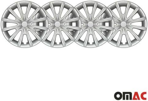 16-цолови тасове OMAC за Ford Escape Сив и бял цвят 4 бр. Капака Джанти - Шапки ступиц - Подмяна на външната повърхност на автомобилни