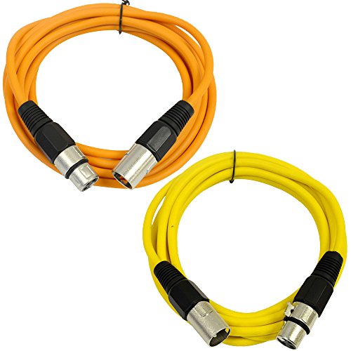 Сеизмично аудио - SAXLX-10-2 комплекта кабели 10' XLR за мъже и XLR за жени - Балансирано 10-крак свързващ кабел - Синьо и лилаво