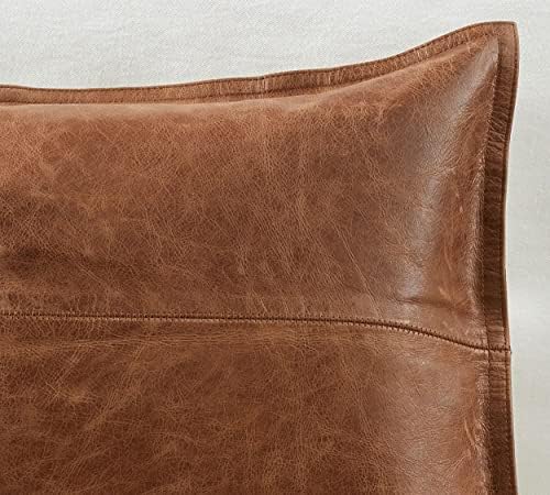 Кожена калъфка Jackson Leather, Кафяви Модерни Декоративни калъфки за възглавници със скрит цип за Всекидневната и Спалнята (24