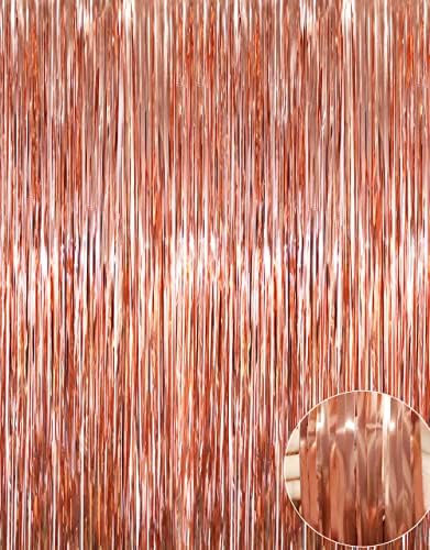 Пердета с Ресни от метално фолио с размер на 6,4 x 9,8 фута, Комплект от 2-х Декоративни ленти за парти за рожден Ден, Абитуриентски