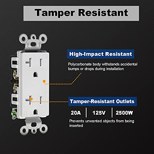 (20 пакети) Декоративна розетка CML 20 Ампера със защитата от неоторизиран достъп (TR), 20A / 125V, Гаранция 3 години е в списъка