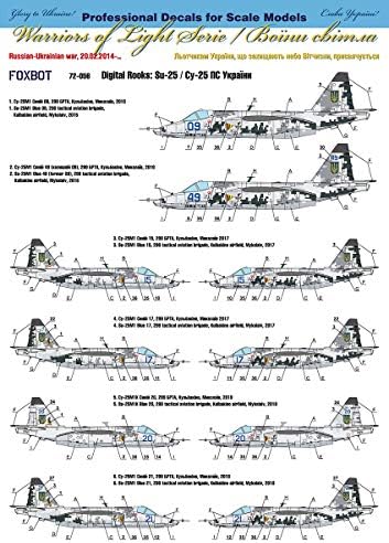 Етикети за цифрови Топа: SUKHOI SU-25 в мащаб 1/72 Foxbot 72-056