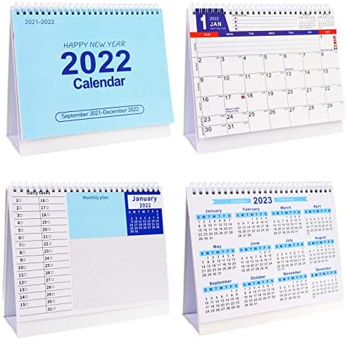 Малък настолен календар на 2021-2022 години 9x7,7 , Настолен Календар за 16 месеца, Настолен Бележник, календар на септември 2021-декември