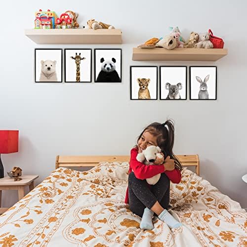 Декор на детска стая на Бебе Safari - Комплект от 6 животни и Стенно изкуство в детската стая / стена Декор на детска стая, за деца,