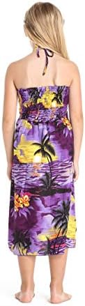 Гавайское рокля на спагети презрамки за момичета в Пурпурном цвят на Залез слънце