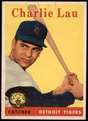 1958 Topps # 448 Чарли Лау Детройт Тайгърс (Бейзболна картичка) VG/EX+ Тайгърс
