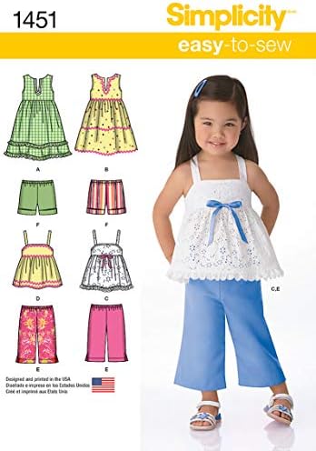 Лесна 1451 Прости в пошиве Модели рокли, topa, Укороченных панталони и шорти за малки момичета, размери от 1/2-4