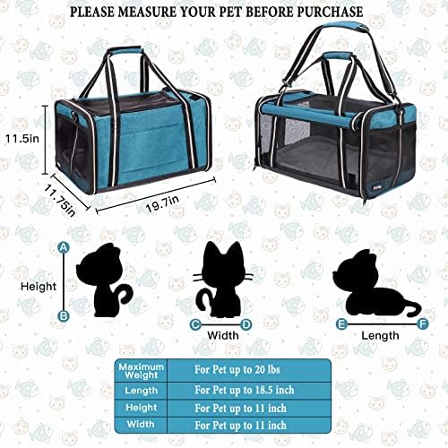 Сгъваема переноска за големи котки JESSVGO, пътна чанта за носене на големи котки размер на 19,7 инча, переноска за домашни любимци,