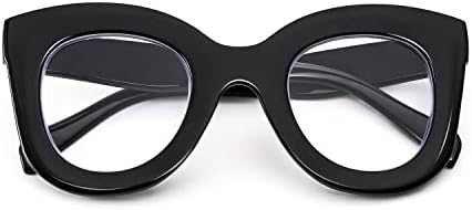 FEISEDY Ретро Извънгабаритни Очила За четене със Заключване Синя Светлина Cateye В Дебела Рамка, С Антирефлексно покритие Цифрови