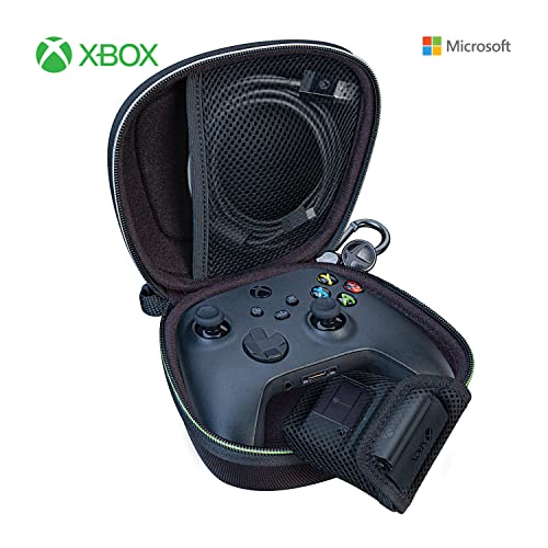 Калъф за контролера Game Traveler Xbox System X / S - Лицензиран и тествана Xbox, твърд корпус от балистични найлон държи здраво контролер System X / S, мрежест джоб за зарядно кабел и до