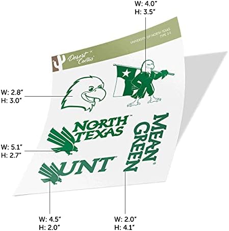 Стикер на Университета на Северен Тексас UNT Означава Зелени Етикети Винилови Стикери За лаптоп Бутилка за Вода, за Кола Албум за