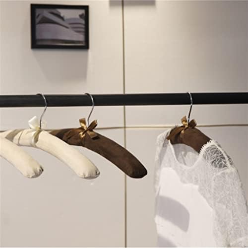 Закачалка с сатенена подплата GANFANREN, Дървена закачалка от порести тъкани за козина (Цвят: кафяв размер: 38,5 * 17 см)