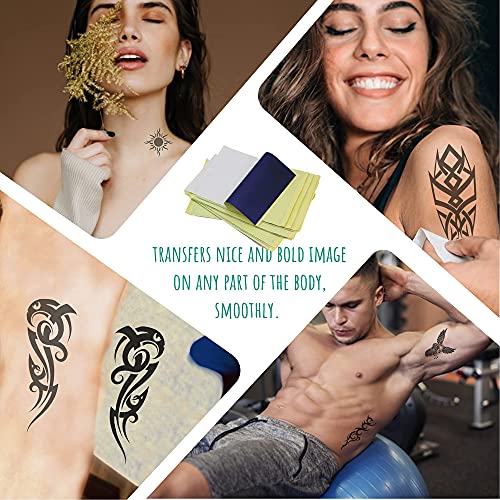 Хартия за прехвърляне на татуировки Flappydem, 15 листа за нанасяне на татуировка върху кожата, 4 слой Термичен шаблон със собствените