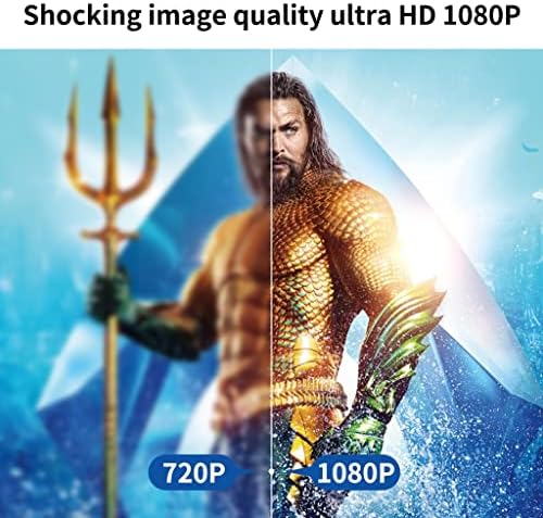 Домашен проектор WSSBK Led Проектор за домашно кино Full Hd 1080p със собствена резолюция от 10000:1, контраст 900dab Проектор (Цвят:
