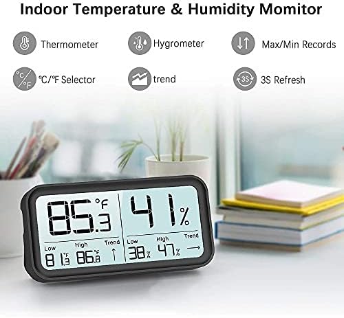 UXZDX LCD цифров измерител на температура и влажност на въздуха за дома, електронен влагомер, термометър, сензор за близост, метеорологичната