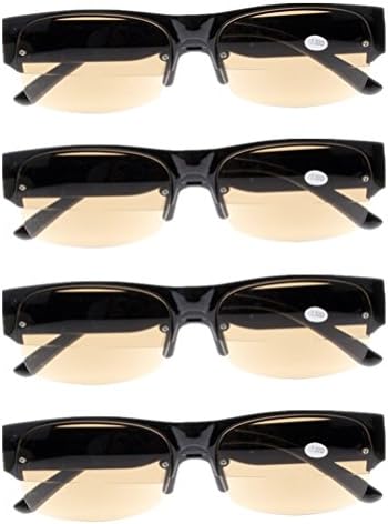4 Опаковки Унисекс Бифокальных Слънчеви Очила Sun Reader Очила За Четене Без Рамки