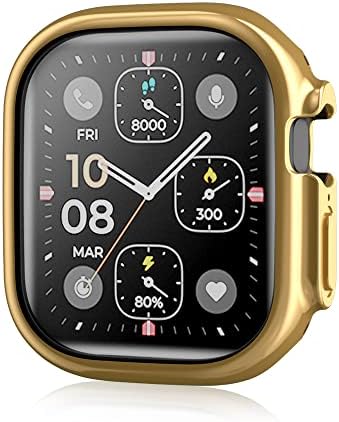 Съвместим с Apple Watch Ultra 49mm Bumper Case Защитно покритие на екрана от Мека TPU Противоударная за Apple Watch Ultra 49mm Case (злато)