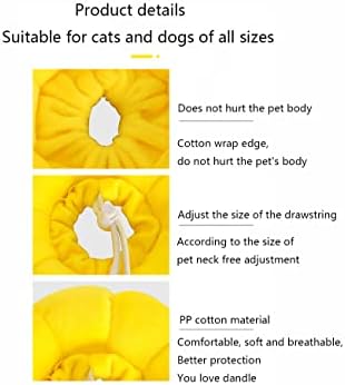 Нашийник за възстановяване на котки - Сладки Шишарки за котки със Слънчеви Цвете На Врата си След операцията, Регулируем Нашийник