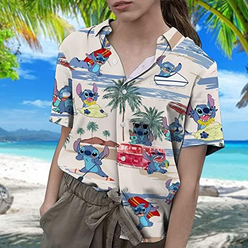 Хавайска риза от филма Ханфами, Скъпа Ежедневни риза с копчета Космически извънземното, Мъжка риза с къси ръкави и копчета, тропически