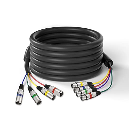 EBXYA 3 Подножието XLR кабели Змия, 4 Цветни 4-Канален Свързване на кабел за микрофон XLR от мъжа към жената, Записывающая Змия,