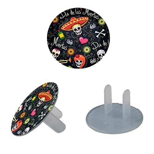 Капачки за контакти с цветя модел под формата на Черепа, Декоративни Предпазни Капачки за детски контакти, 24 опаковки, Защитни