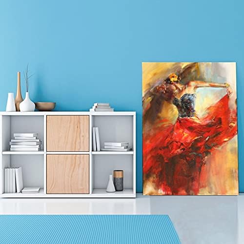 Абстрактна Живопис Танцуваща Балерина Момиче Стенно Изкуство Маслена живопис 20x26 инча (51x66 см)