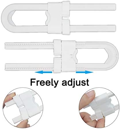 Защитено от деца Замъка раздвижного кабинет - U-образна форма на капаче за безопасността на детето за дръжки на врати, шкаф (8 опаковки)